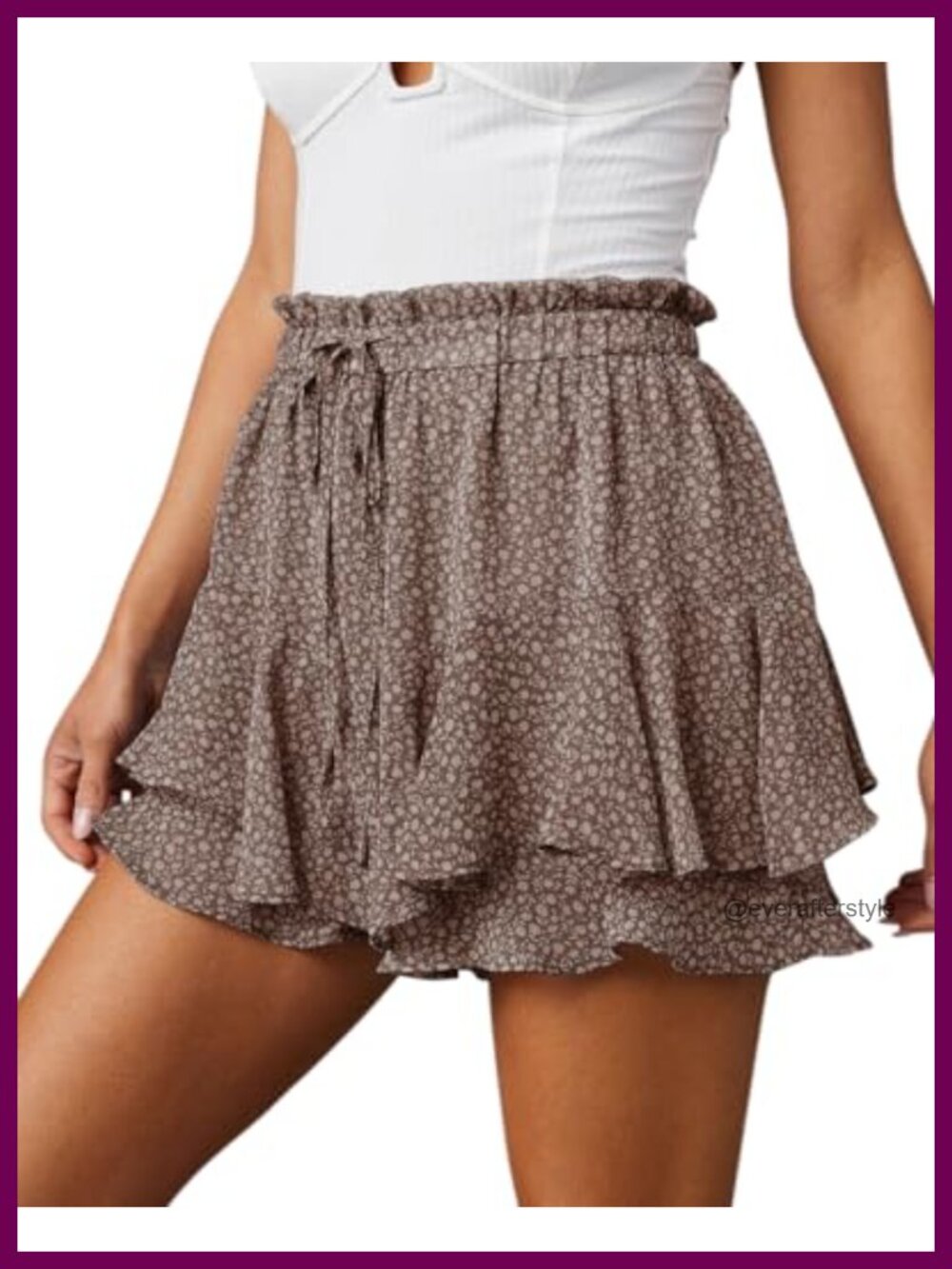 Flowy Skorts for Women Casual Boho Ruffle Mini Running Tennis Chiffon Shorts